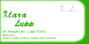 klara lupp business card